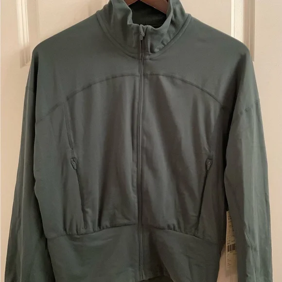 Sweaty Betty Super Soft Zip Up Bomber - NWT - Medium - Trek Green - Picture 4 of 13